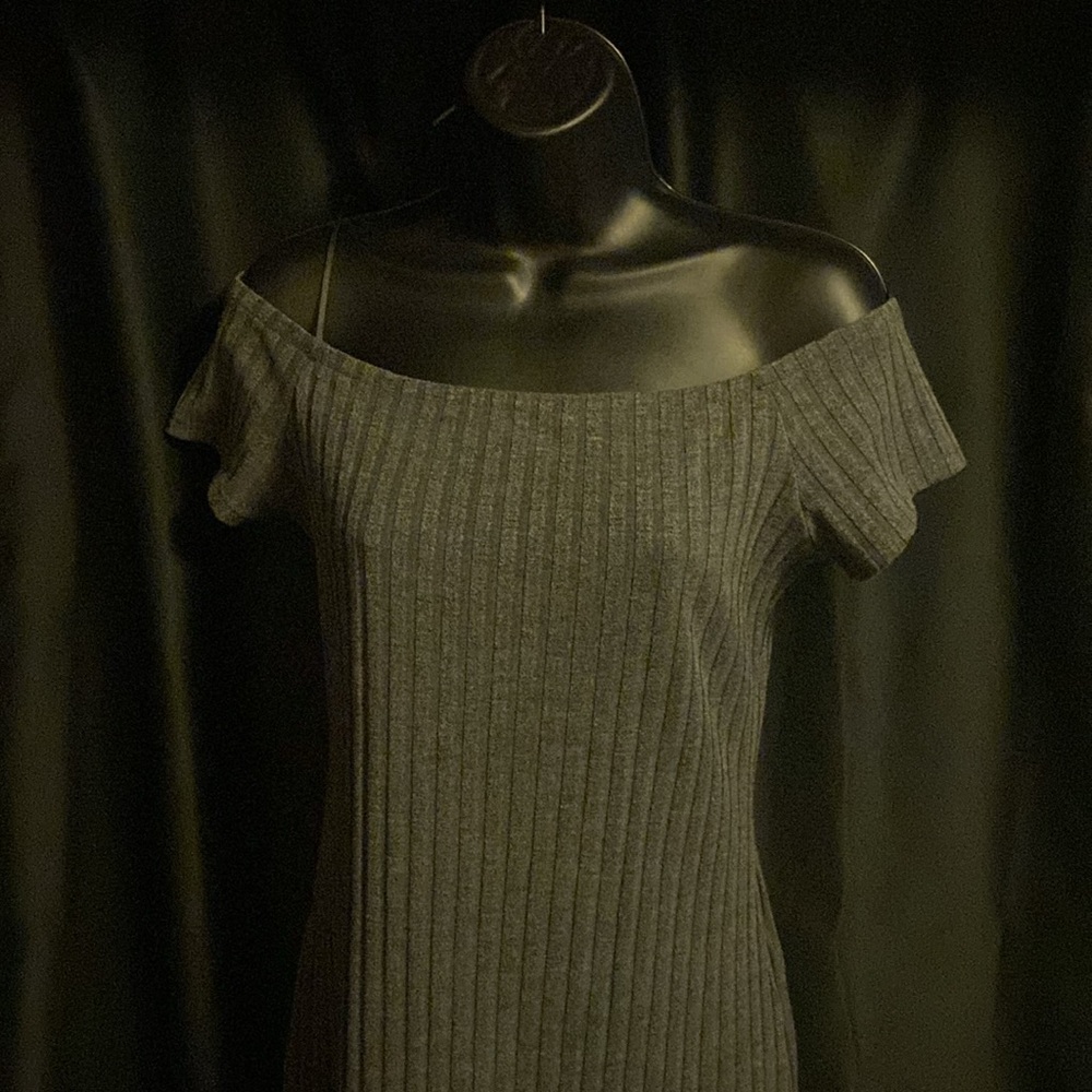 Express grey off the shoulder dress